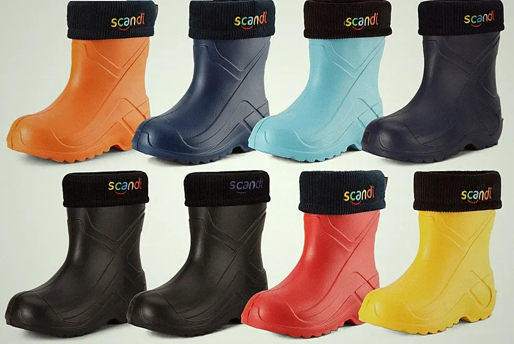LADEHEID Federleichte Gummistiefel Kinder Thermo Gefüttert Regenschuhe EVA 24-37