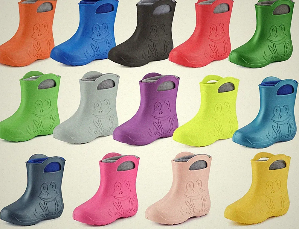 LADEHEID Gefütterte Gummistiefel Kinder Jungen Mädchen Regenschuhe EVA 22-35