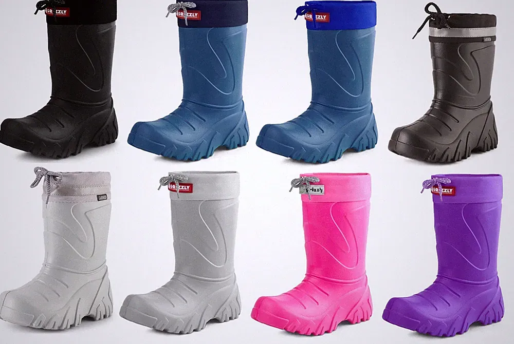 LADEHEID Gefütterte Gummistiefel Kinder Thermo Regenschuhe Federleicht EVA 22-37