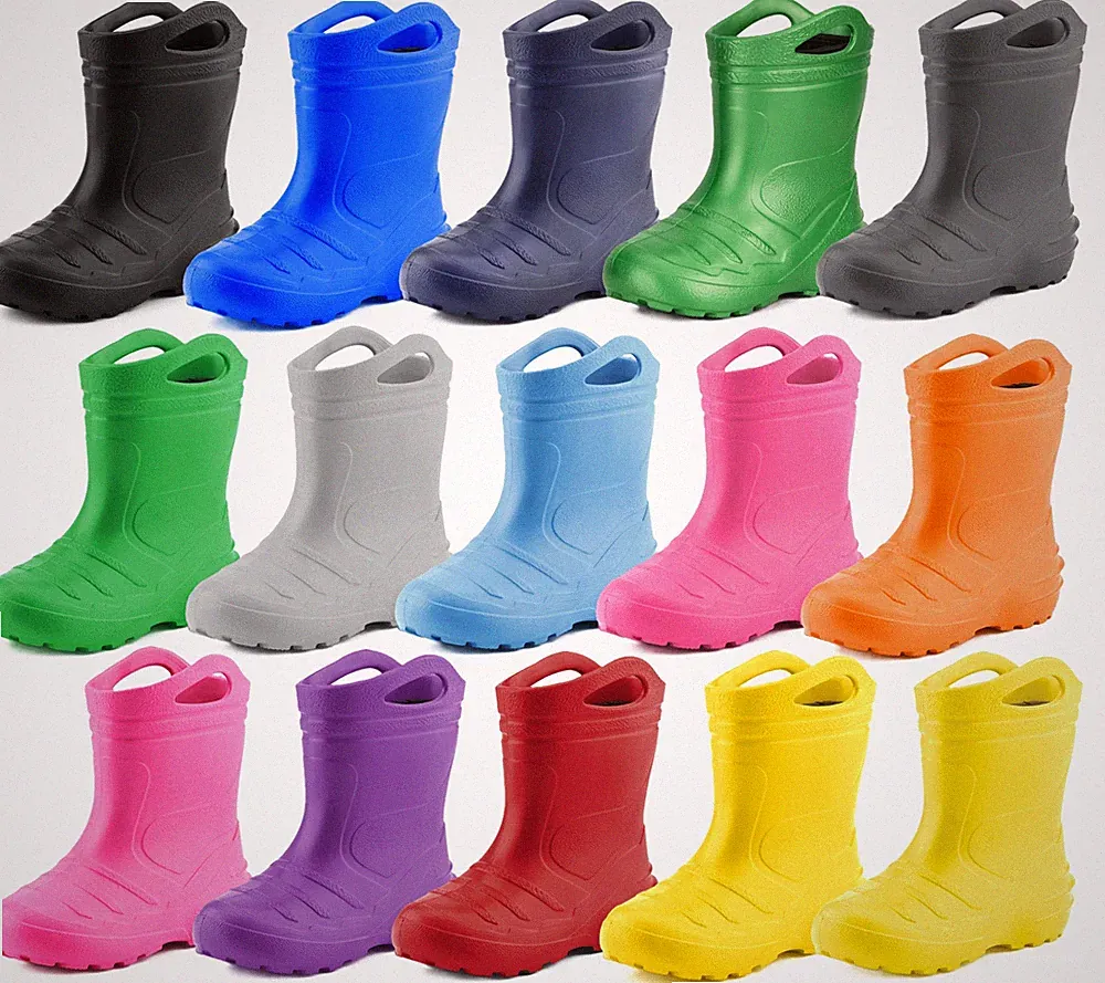 LADEHEID Gefütterte Gummistiefel Kinder Thermo Rutschfest Federleicht EVA 22-35