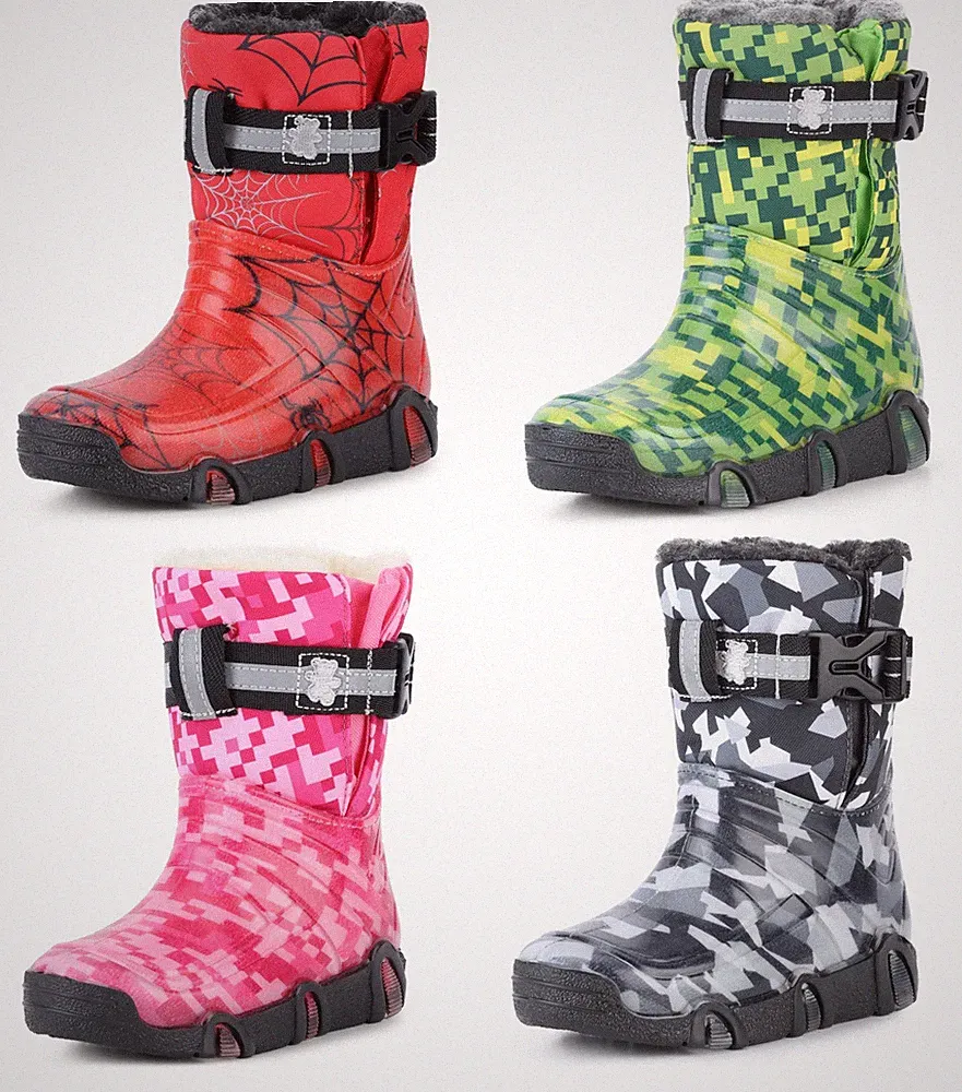 LADEHEID Gefütterte Schneeschuhe Kinder Jungen Mädchen Stiefel PVC 21-35