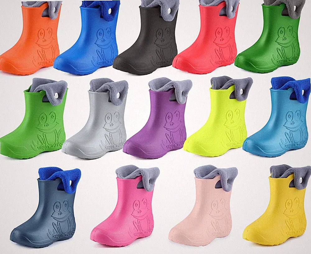 LADEHEID Gummistiefel Kinder Gefütterte Jungen Mädchen Thermo Regenschuhe 22-35