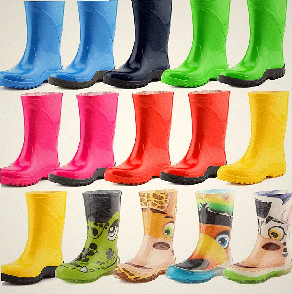 LADEHEID Gummistiefel Kinder Jungen Mädchen Rutschfest Regenschuhe PVC 23-36
