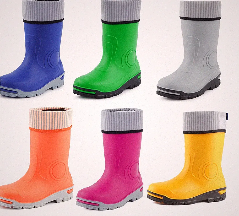LADEHEID Gummistiefel mit Socken Rutschfest Regenschuhe Mädchen Jungen 21-36