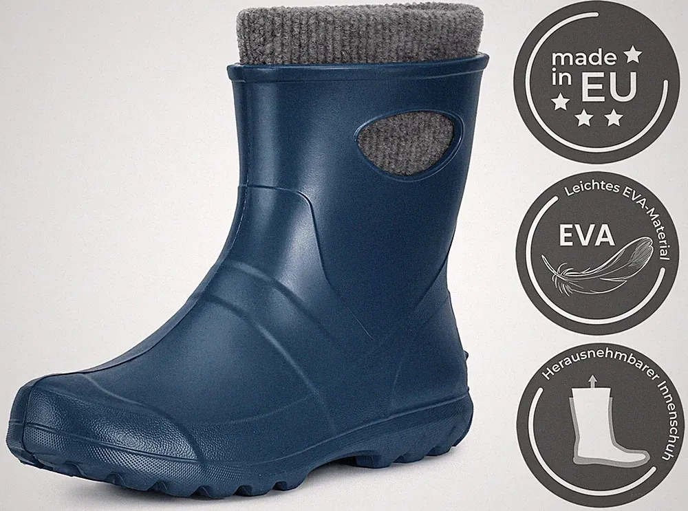 LADEHEID Herren Garten Warme Gummistiefel aus EVA Bequem Federleicht Gefüttert