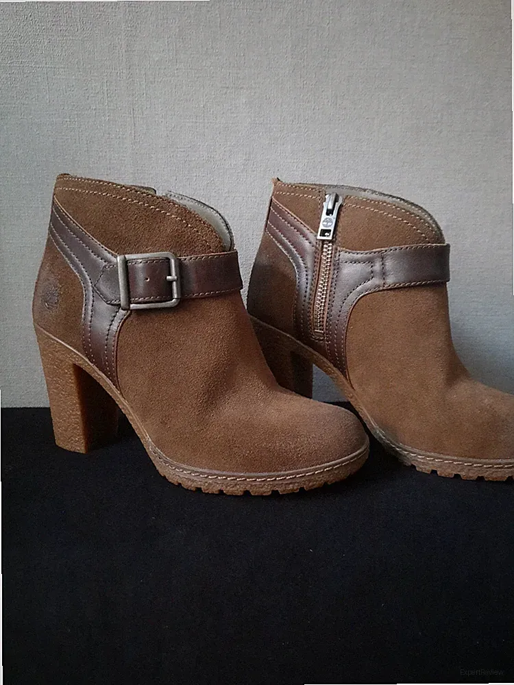 Lässige Timberland Damen Boots Booties Stiefel Leder Braun 36 Blockabsatz