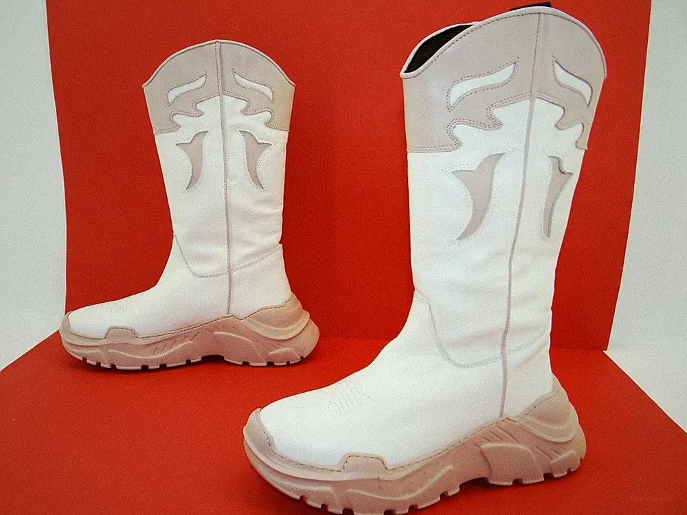 LÄST Lucky Cowboy Bikerboot Plateau Boots Stiefel Stiefeletten Damen Leder Gr.39