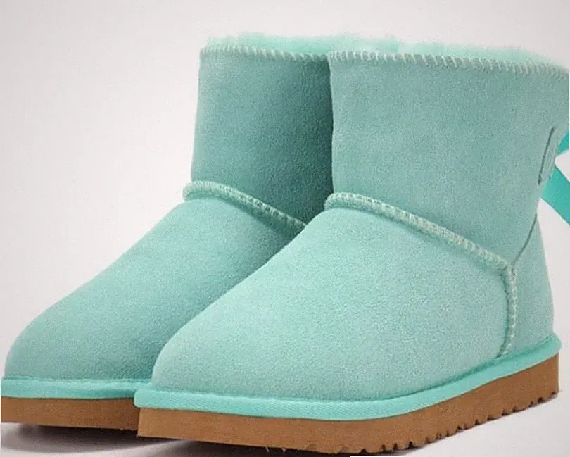 Lammfell Boots Wildleder Stiefel naturgewachsen durchgefärbt Türkis Gr 35-41