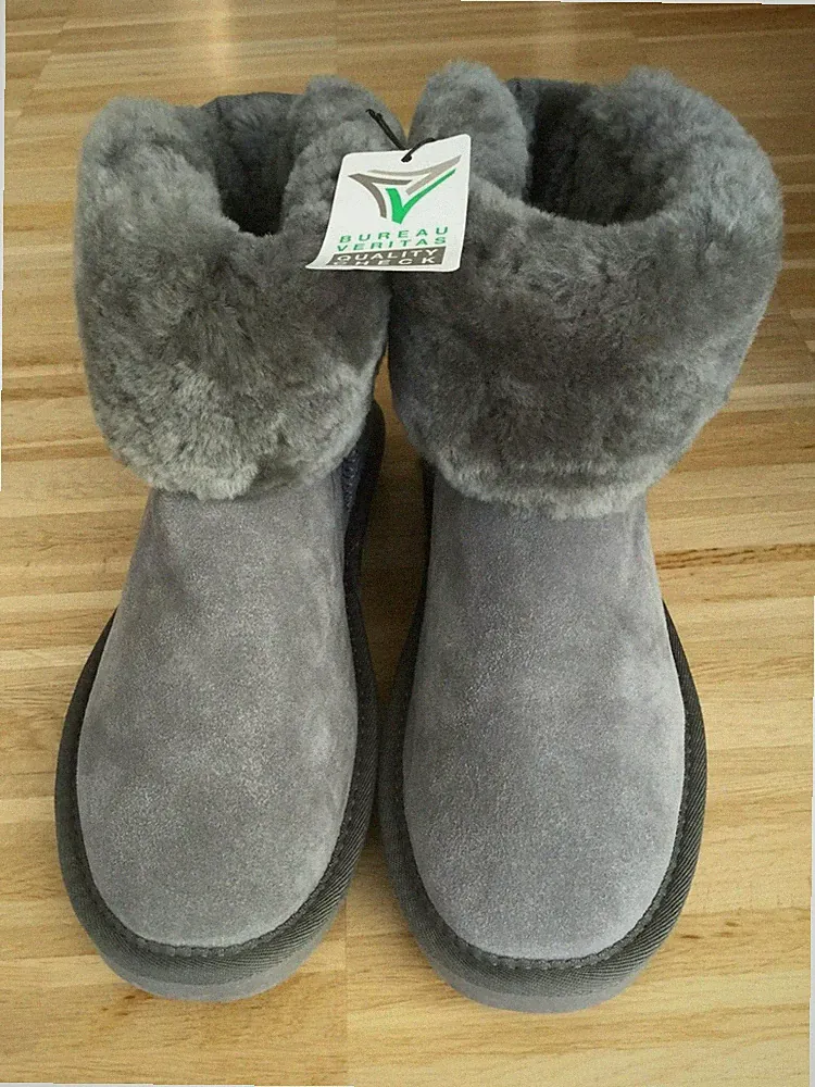 Lammfell Stiefel BUREAU VERITAS Woman, Farbe grau, IT 41 US 10 UK 8 Stivaletti