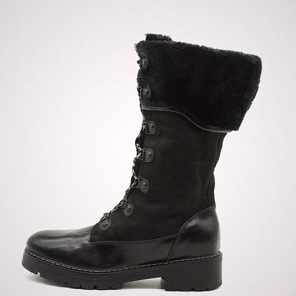 Landrover Damen Gefütterter Winterstiefel Stiefel Schwarz Mittelhoch Boots EU 41
