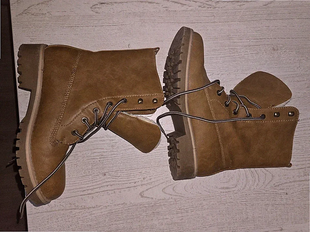 Landrover Damen Winter Boots Stiefel Braun Leder Profilsohle Schnürstiefel EU 37