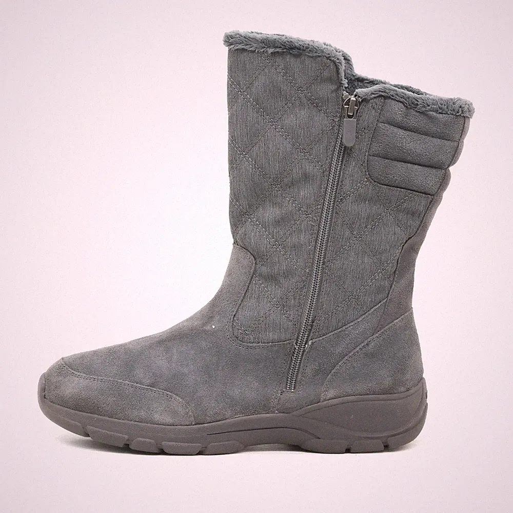 Lands' End Damen 512680 Stiefel Grau Textil Mittel Outdoor Winterstiefel EU 42