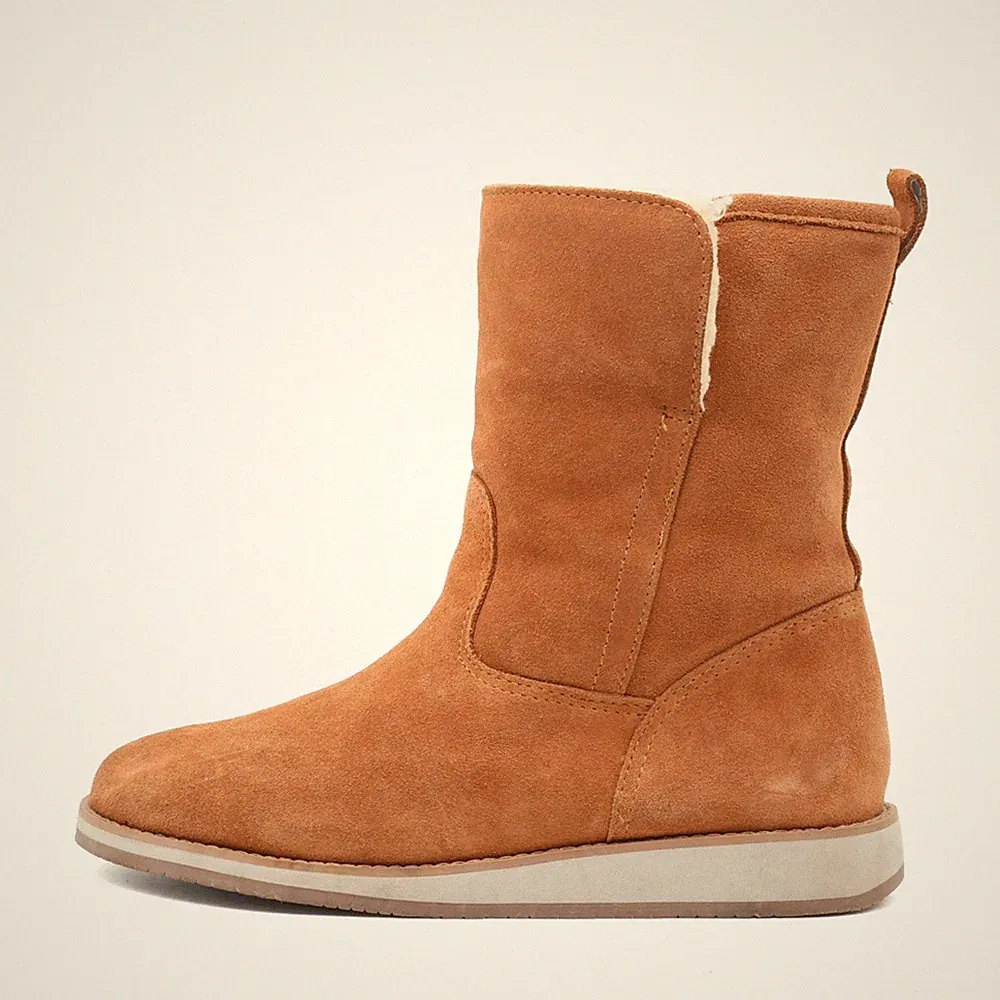 Lands' End Damen 519805 Stiefel camel Wildleder Gefüttert Winterstiefel EU 38