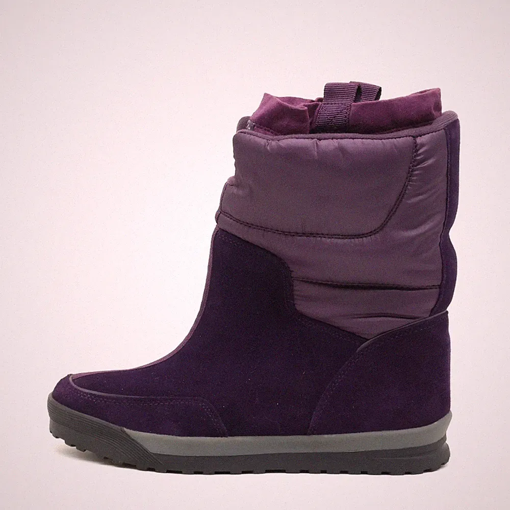 Lands' End Damen Winterstiefel Stiefel Lila Wildleder Mittel Warm EU 40