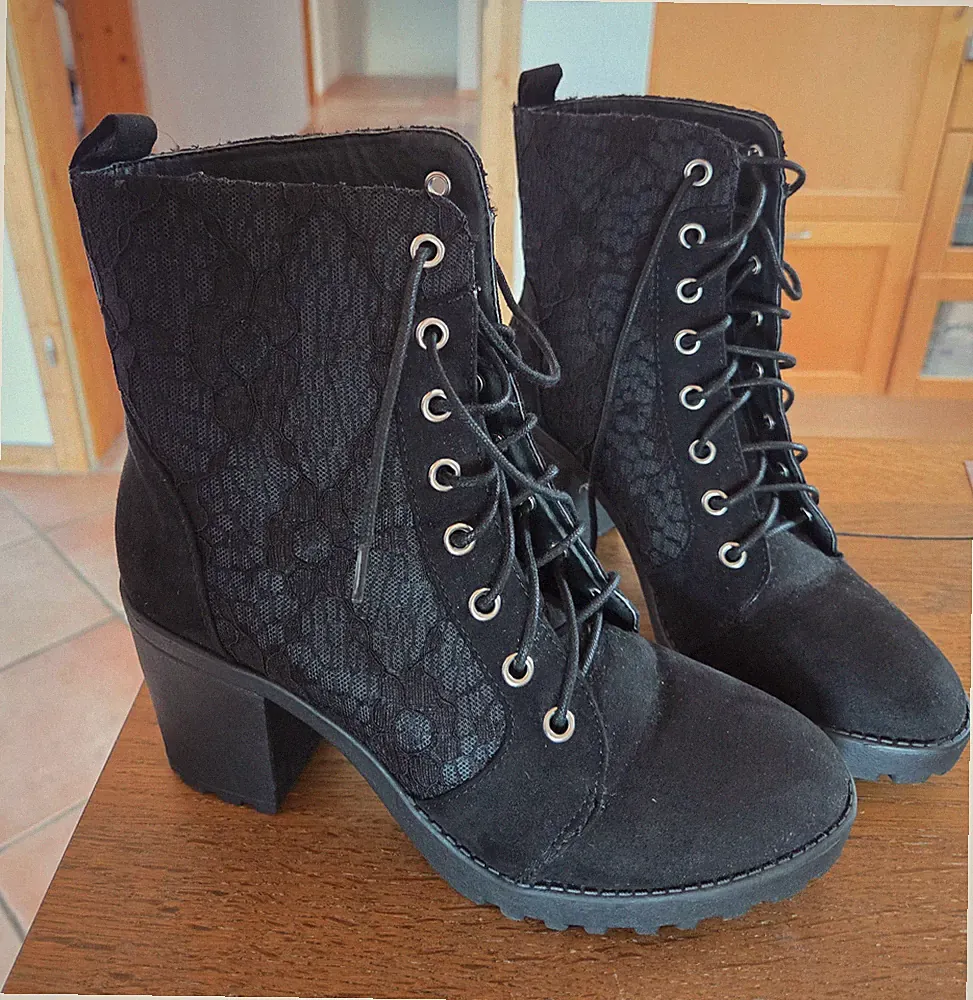 Lascana Stiefeletten/Stiefel Gr. 38, Damen, schwarz, gothic