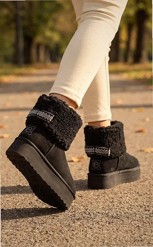 Stiefeletten Damen LAURA BIAGIOTTI Schwarz 9856 Winterstiefel Mit Fell