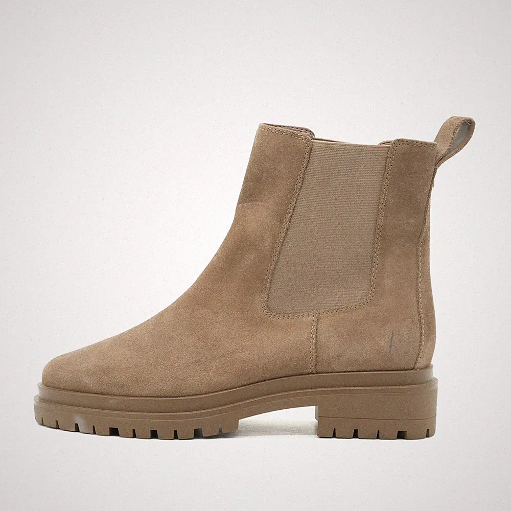 Lauren Ralph Damen Corinne Stiefel Taupe Wildleder Chelsea Boots EU 40