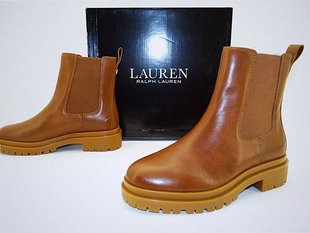 Lauren Ralph Lauren Corinne Botiee Stiefeletten Boots Stiefel Damen Leder Gr.39