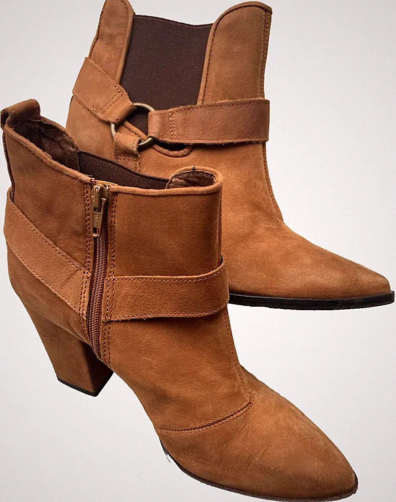 Lavorazione Artigiana Damen Stiefelette Braun mit RV Gr. 38