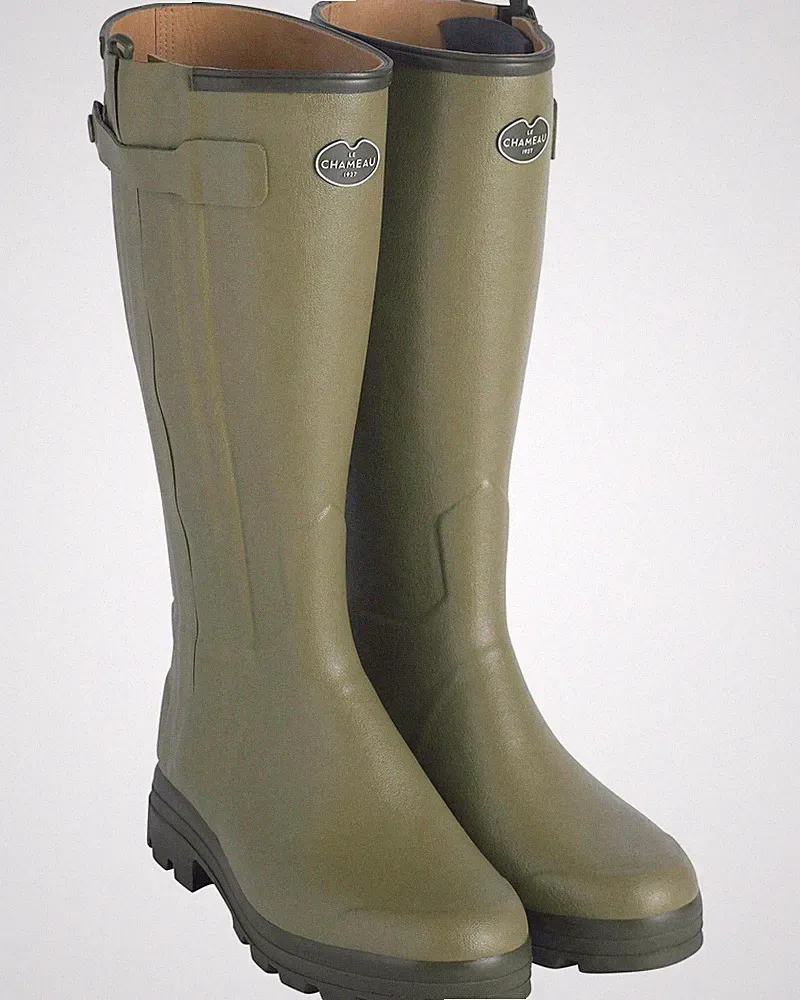 Le Chameau Damen Gummistiefel Chasseur Cuir Naturkautschuk Gummistiefel Damen