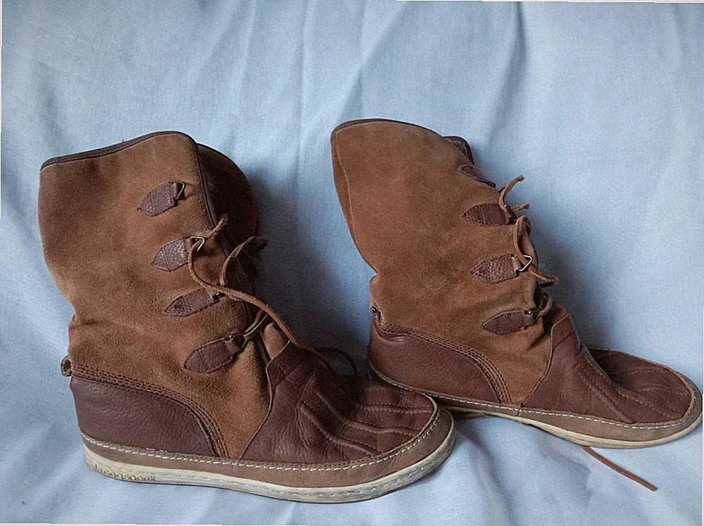 le coq sportif Gr.42 - 42,5 Damen Stiefel Boots Leder Fell Braun