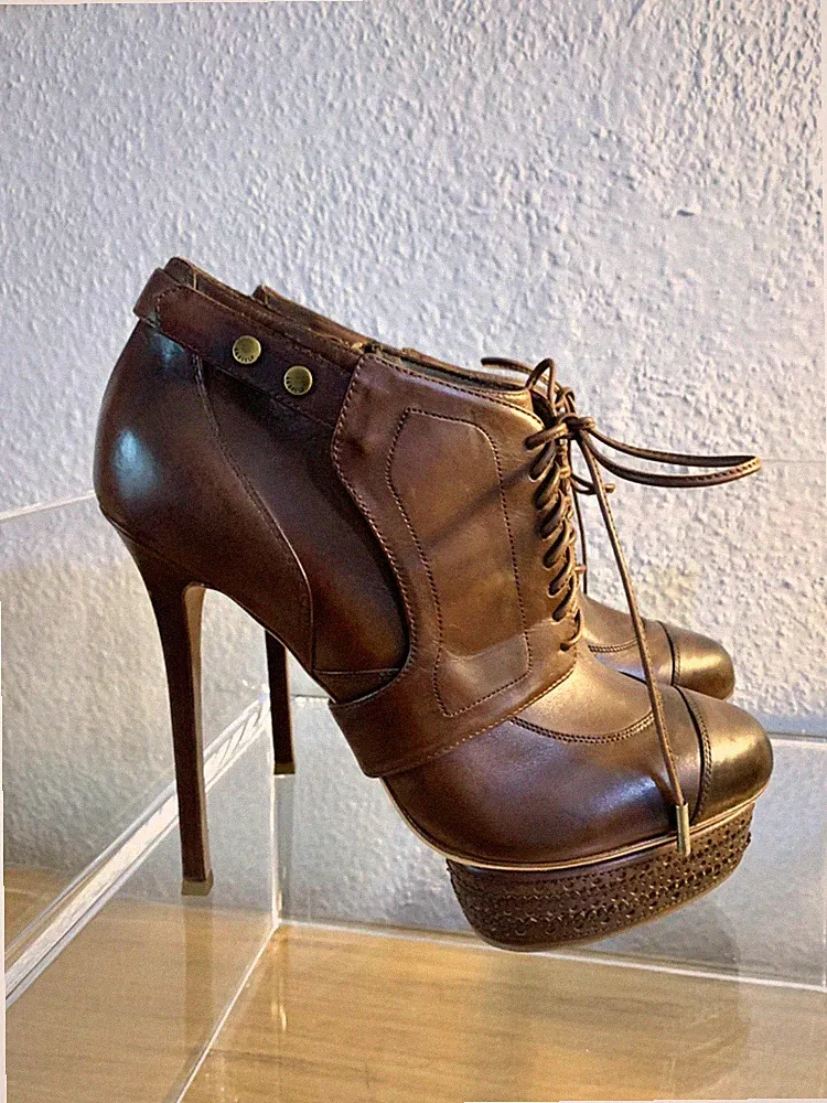 Le Silla Ankle Booties Heels, cognac, Gr. 39,5