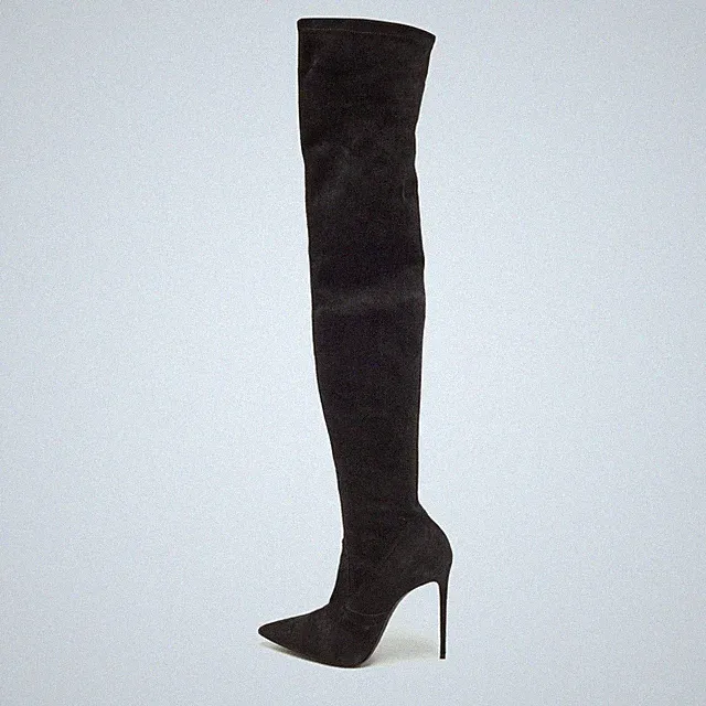 Le Silla Eva Größe 39 Schwarz Wildleder Overknee Stiefel