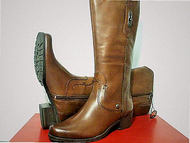 Leder Stiefel Marco Tozzi Reitstiefel braun 2-25528-29