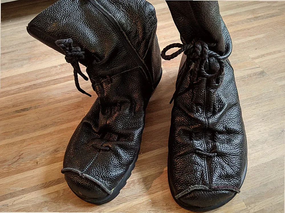 Leder-Stiefeletten, Gr 38,5/ Schwarz/ kaum getr./ Reißverschluss, flach,flexibel