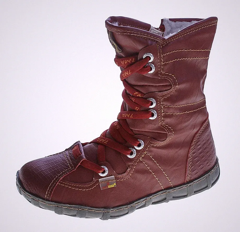 Leder Stiefeletten TMA 2013 Damen Knöchel Schuhe echt Leder Winter gefüttert