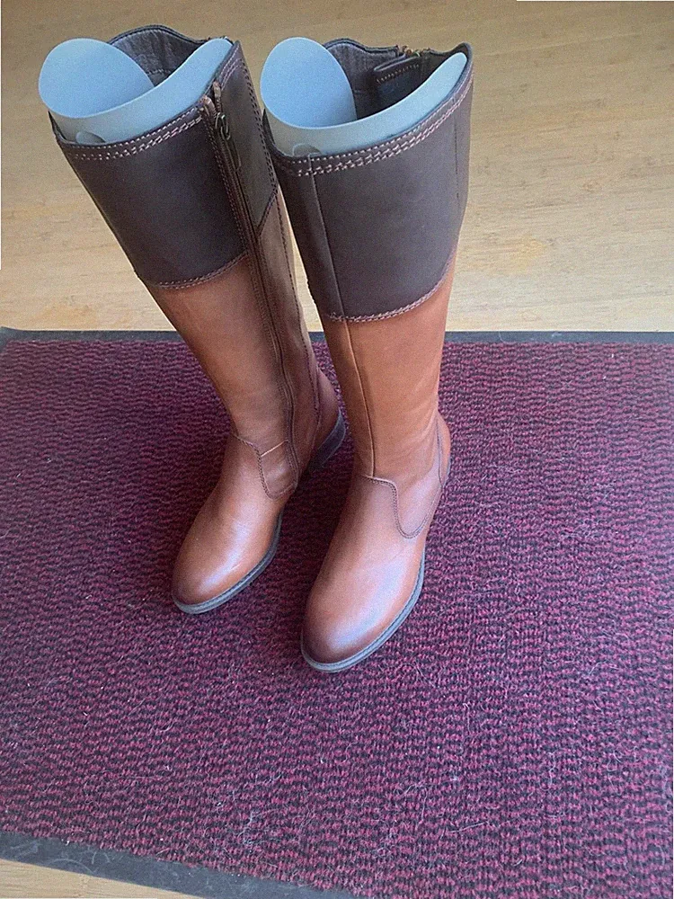 Lederstiefel Damen Gr. 39 Cognac