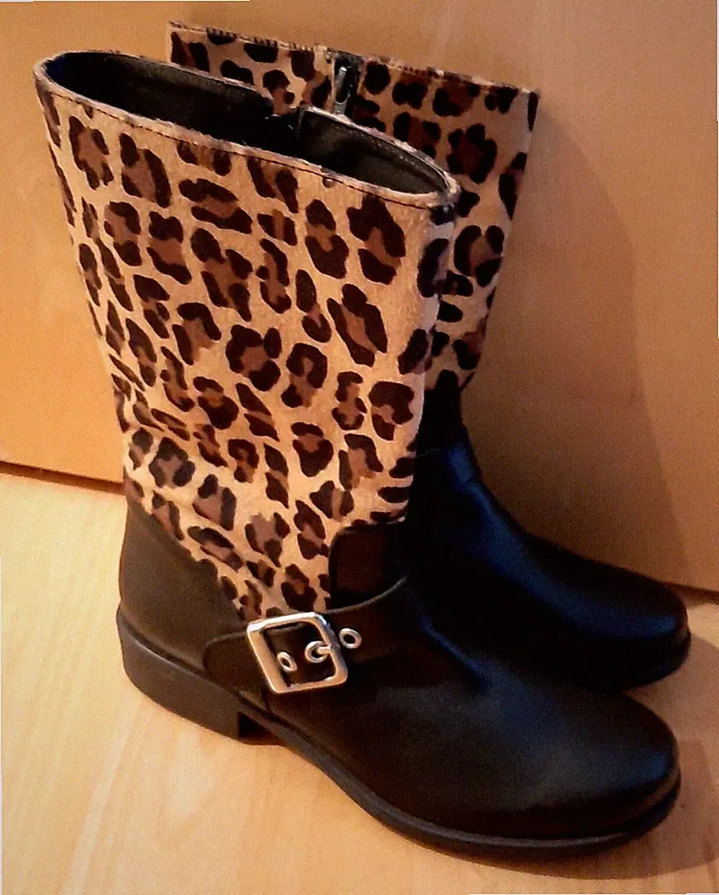 Lederstiefel Raubtierlook von Alba Moda Größe 38, Neu ! Leo