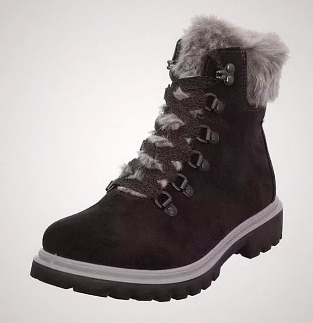 Legero Schnürboot Monta Schwarz Leder Boot Stiefelette Schneestiefel Goretex