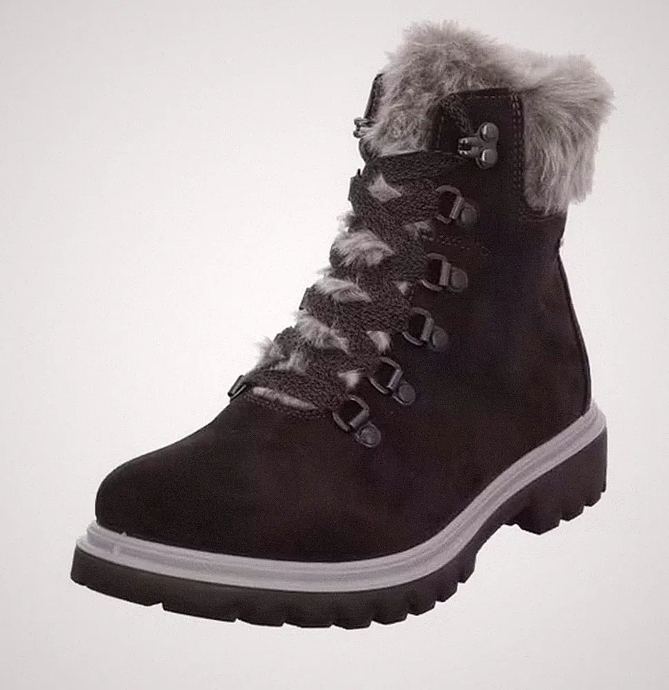 Legero Schnürboot Monta Schwarz Leder Boot Stiefelette Schneestiefel Goretex