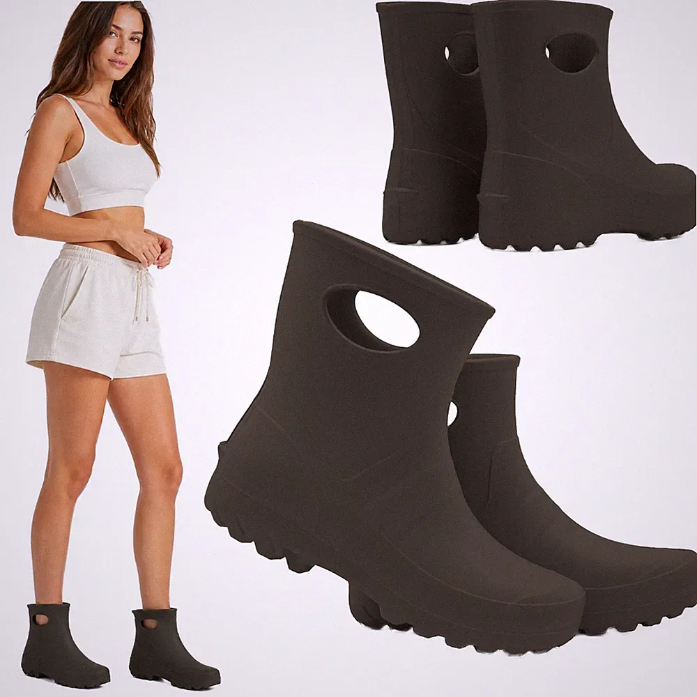 Leichte Damen EVA Gartenstiefel mit Griffen Rutschfeste Sohle Bequem