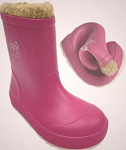 Leichte & flexible Barfußgummistiefel YOGI Warmfutter v. IGOR aus Spanien Pink