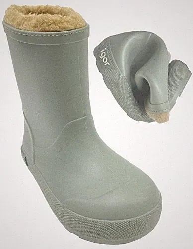 Leichte & flexible Barfußgummistiefel YOGI Warmfutter v. IGOR aus Spanien Verde