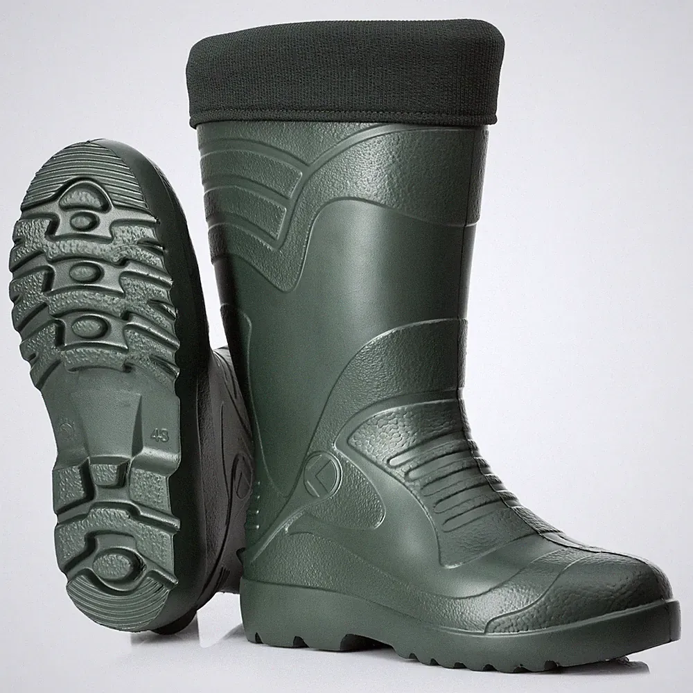 Leichte gefütterte Gummistiefel Herren EVA Gr 40-49 Thermo Winter Arbeit Stiefe