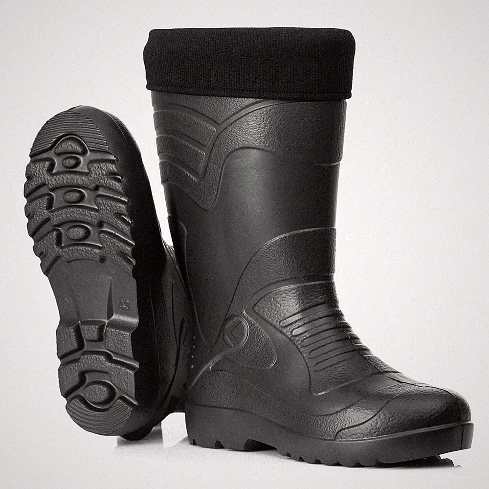 Leichte gefütterte Gummistiefel Herren EVA Gr 40-49 Thermo Winter Arbeit Stiefe