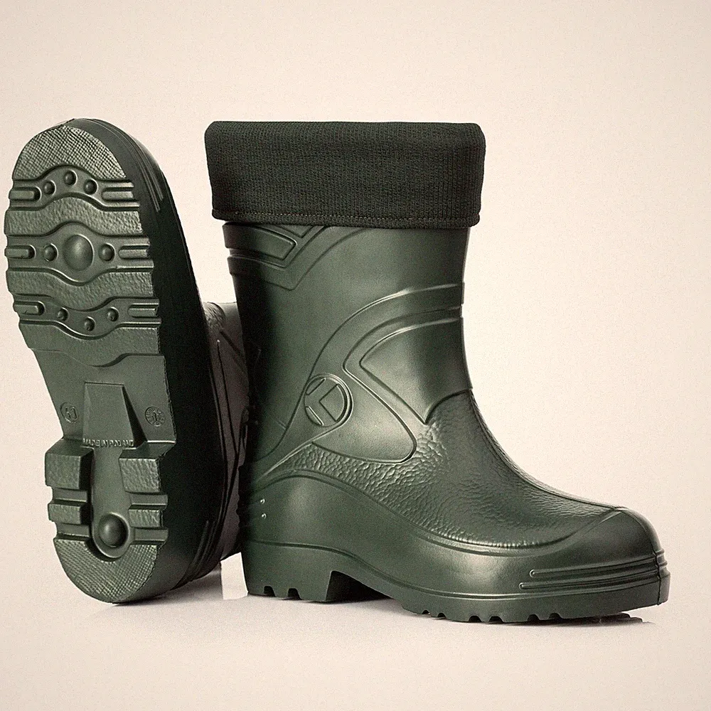 Leichte gefütterte Gummistiefel Herren EVA Gr 40-49 Thermo Winter Arbeit Stiefel