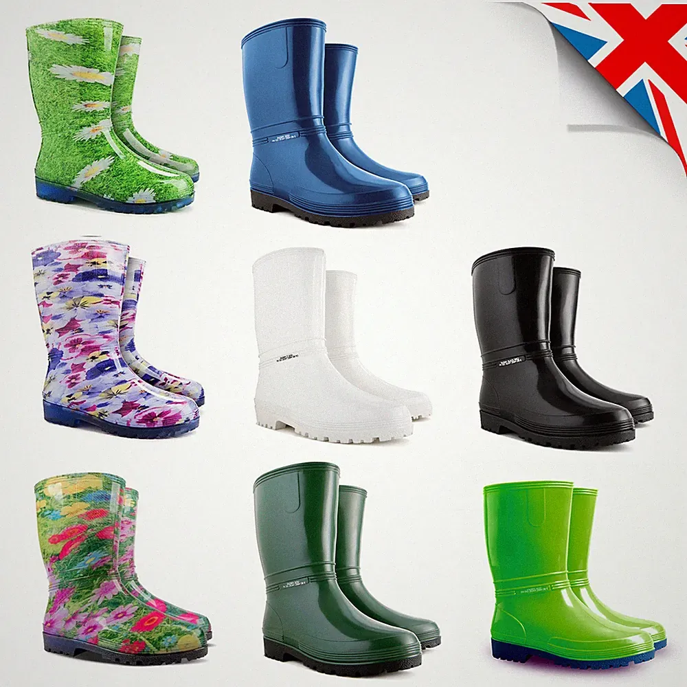 Leichte Gummistiefel Damen Print Design Wasserdicht Gummistiefel Regenstiefel