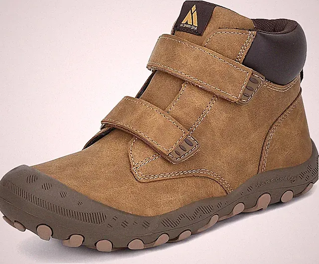 Leichte Kinder Wanderschuhe | Braun Synthetik | Trekking Wanderstiefel 36