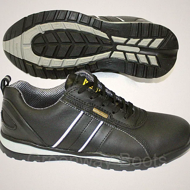 LEICHTER SCHWARZER DAMENSCHUH SICHERHEIT STAHLKAPPE ARBEIT SNEAKER STIEFEL GRÖSSE