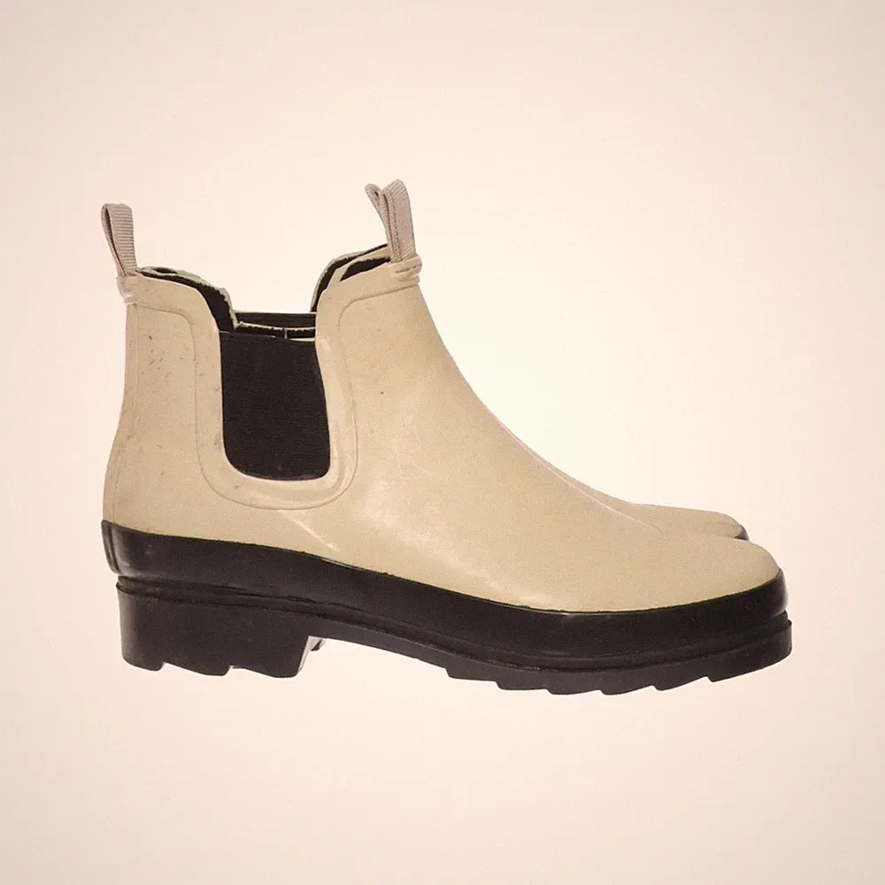 Lejon, Kurze Gummistiefel, Größe: 37, Beige/Schwarz, Leder, Damen #AT3