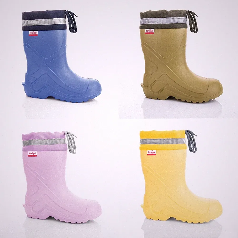 LEMIGO Camp federleichte Eva Gummistiefel mit Stulpe Kinder Junge