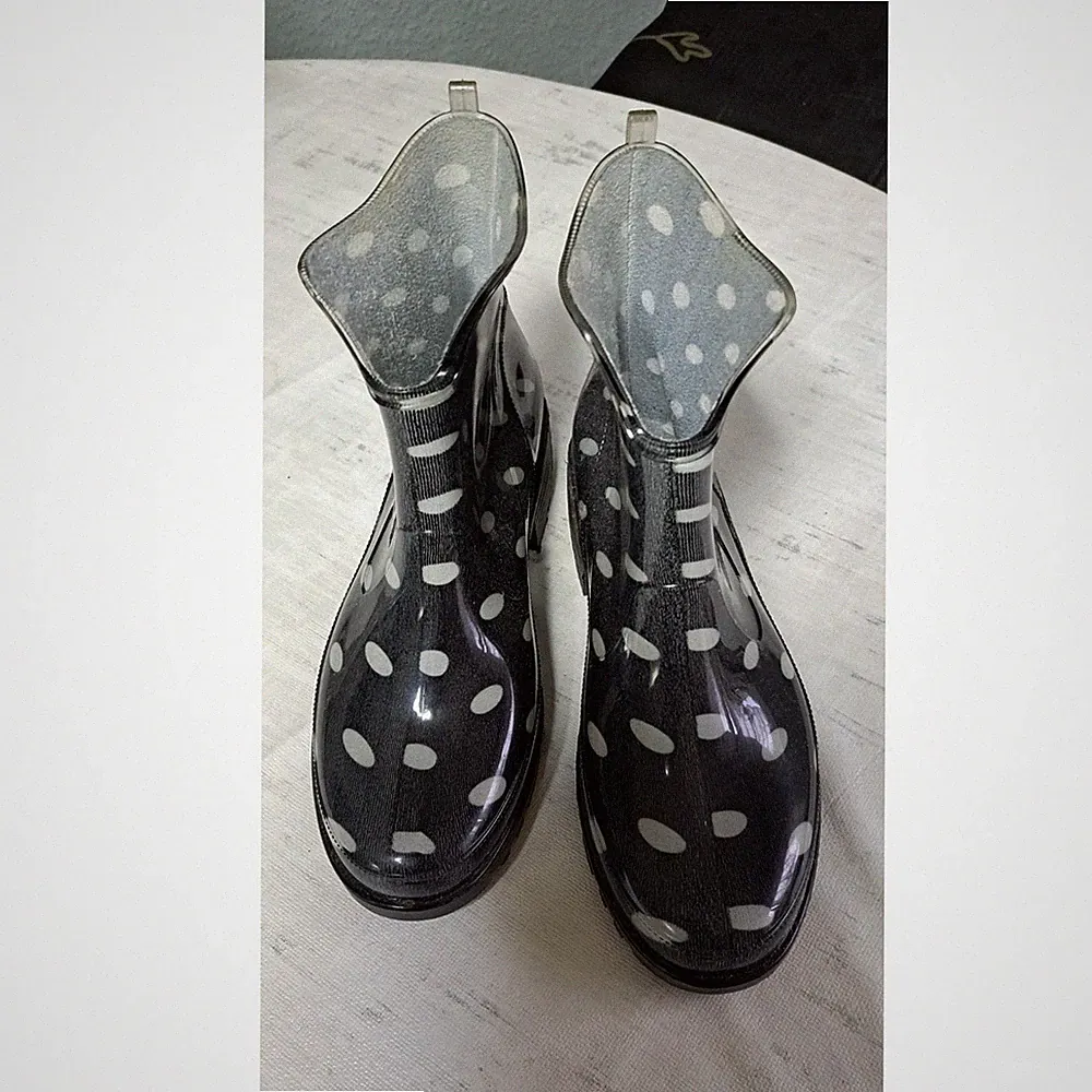 Lemigo Gummistiefel dunkelblau mit weißen Punkten, weiß, gepunktet, Damen