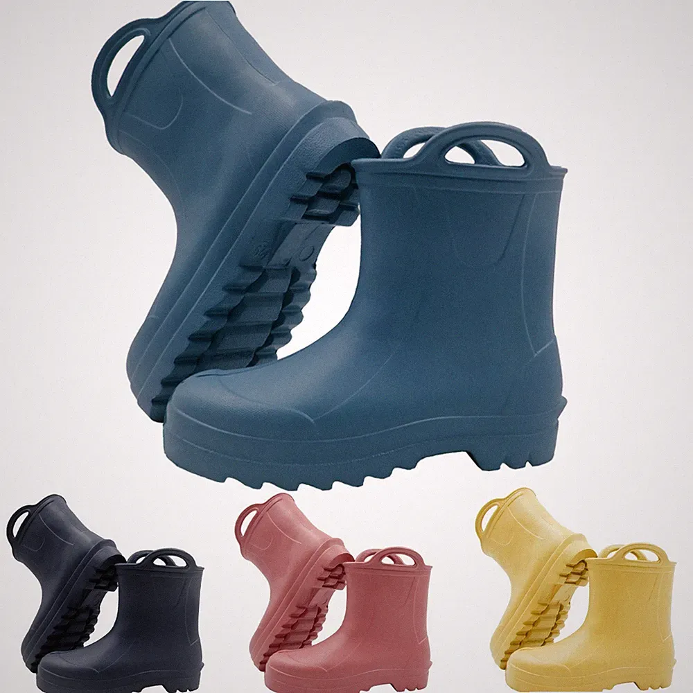 LEMIGO Kinder Gummistiefel leicht wasserdicht EVA Schaum Regenstiefel mit Griff