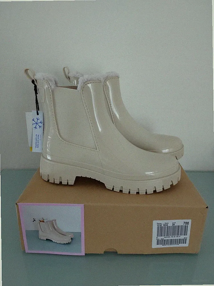 Lemon Jelly Chelsea Boots Gummistiefel mit Fell gefüttert Gr. 39 nie getragen