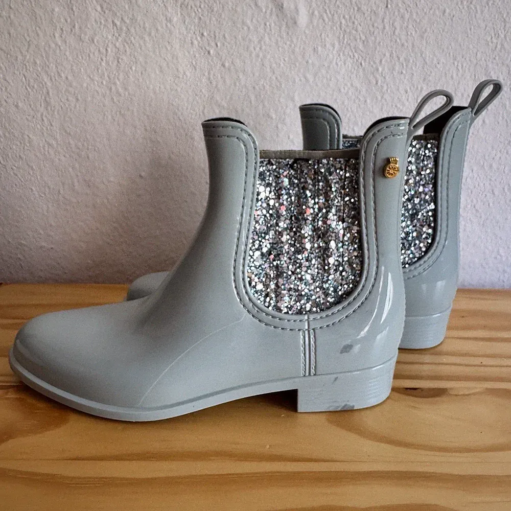 Lemon Jelly Damen Chelsea Stiefelette Gummi grau Glitzer EU 39