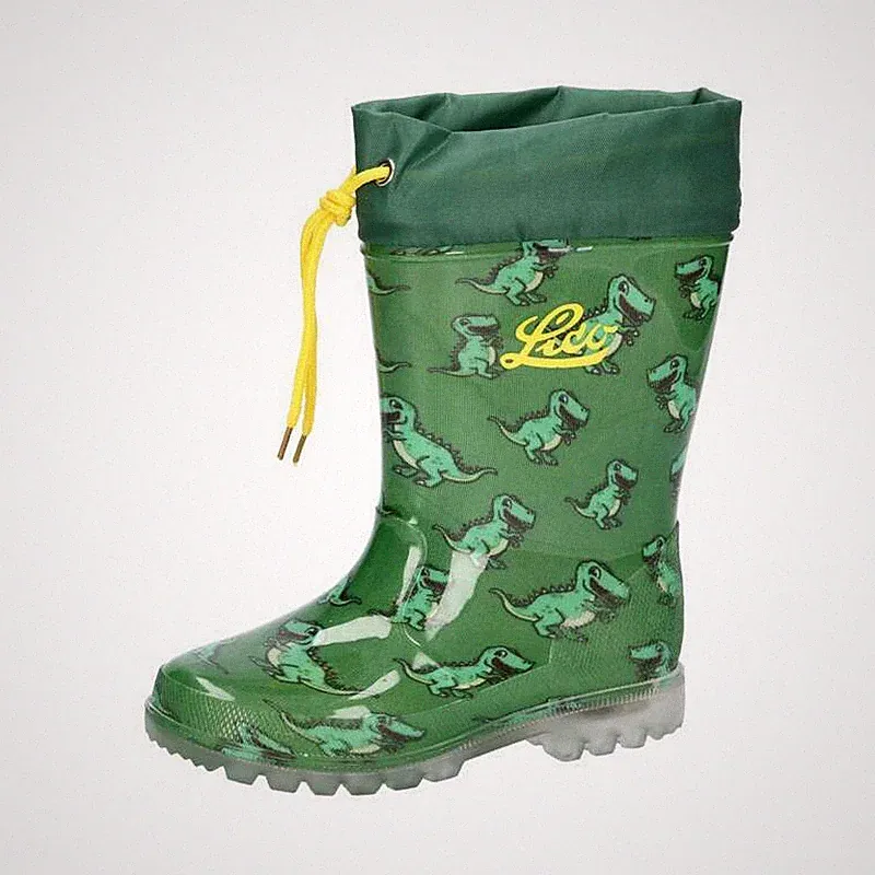 LICO Gummistiefel "POWER BLINKY" grün mit DINO + BLINKLICHTER